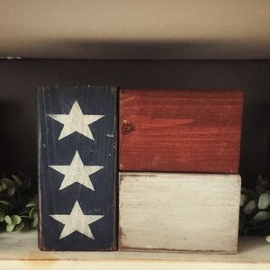 Rustic Wooden American Flag Decor